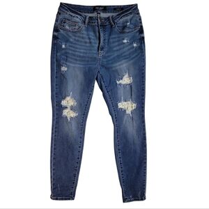 Judy‎ Blue Womens Skinny Fruit Patch Distressed Jeans Size 11/30